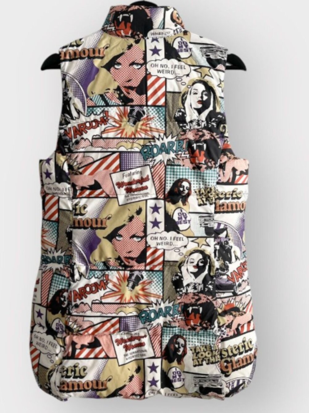Rare Hysteric Glamour Reversible Manga Print Puffer Vest – Navy/Multi Small NWOT - Picture 3 of 12